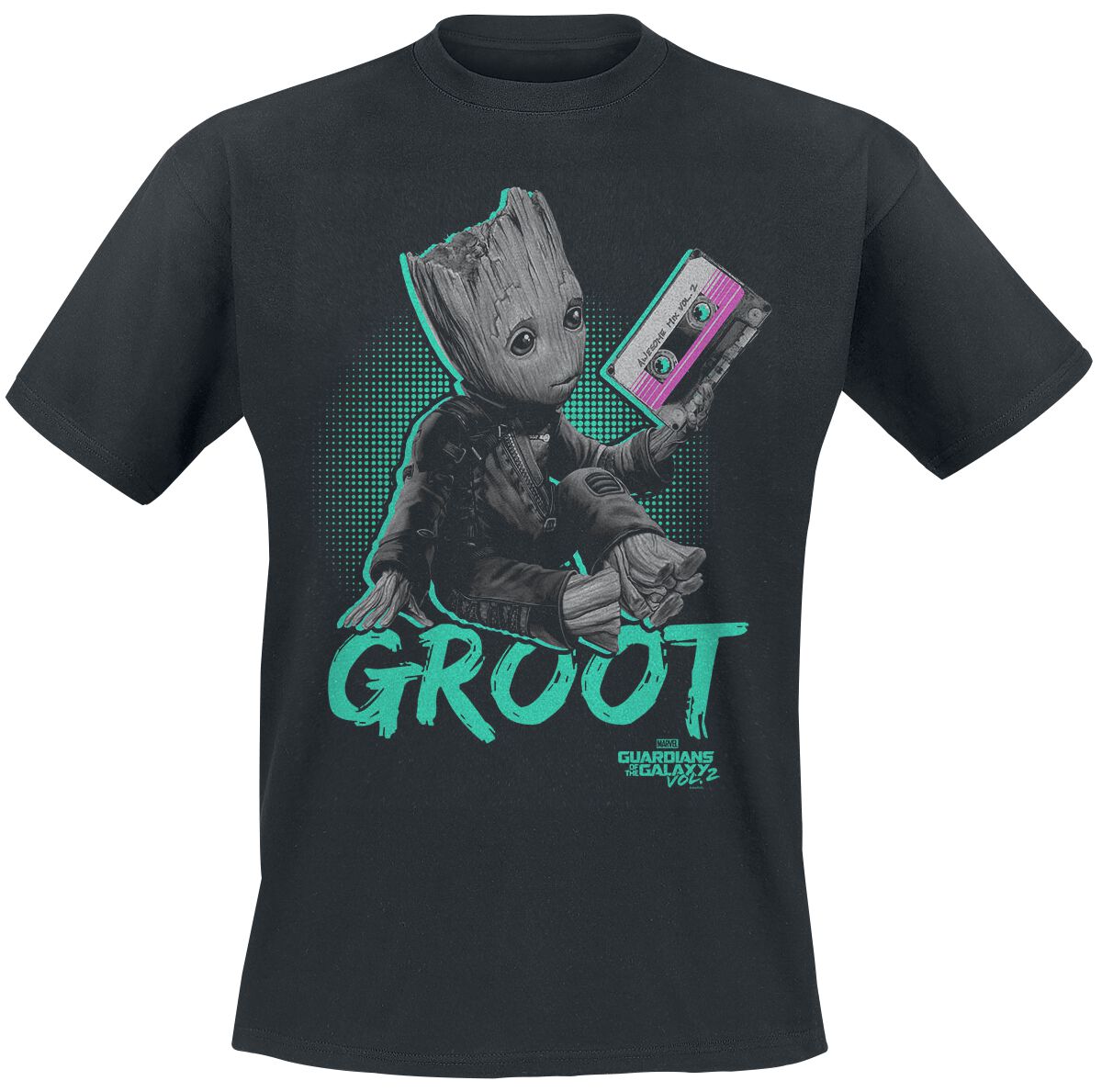 Guardians Of The Galaxy - Marvel T-Shirt - Neon Groot - S bis XXL - für Männer - Größe S - schwarz  - Lizenzierter Fanar