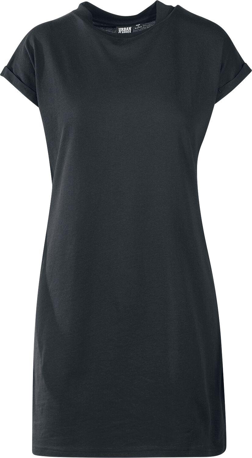 Urban Classics Kurzes Kleid - Ladies Turtle Extended Shoulder Dress - XS bis 5XL - für Damen - Größe L - schwarz