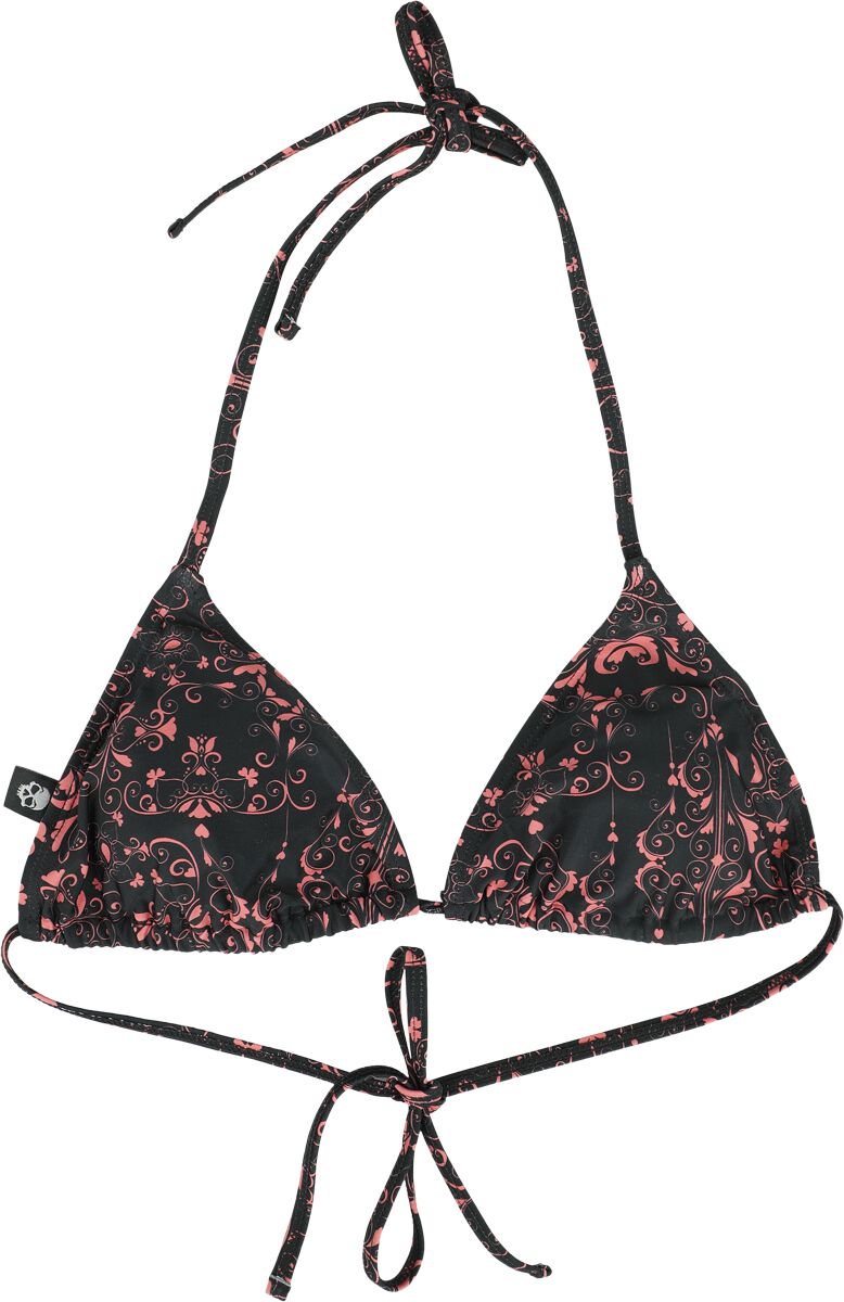 Bikini-Oberteil für Damen  schwarz Bikini Top With Alloverprint von RED by EMP