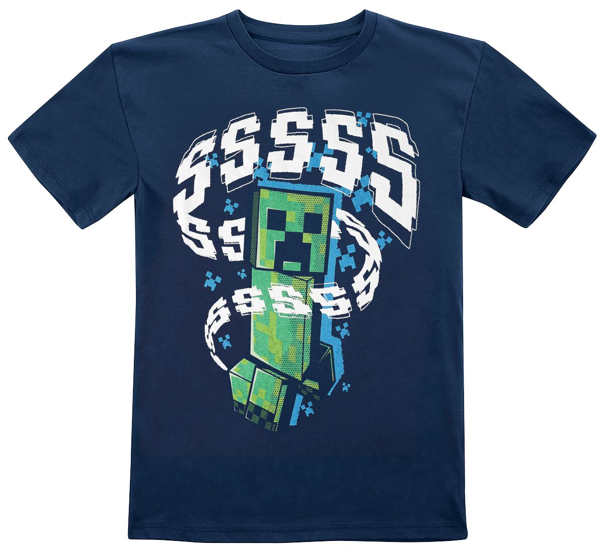 Minecraft Kids - Creeper T-Shirt dunkelblau in 140
