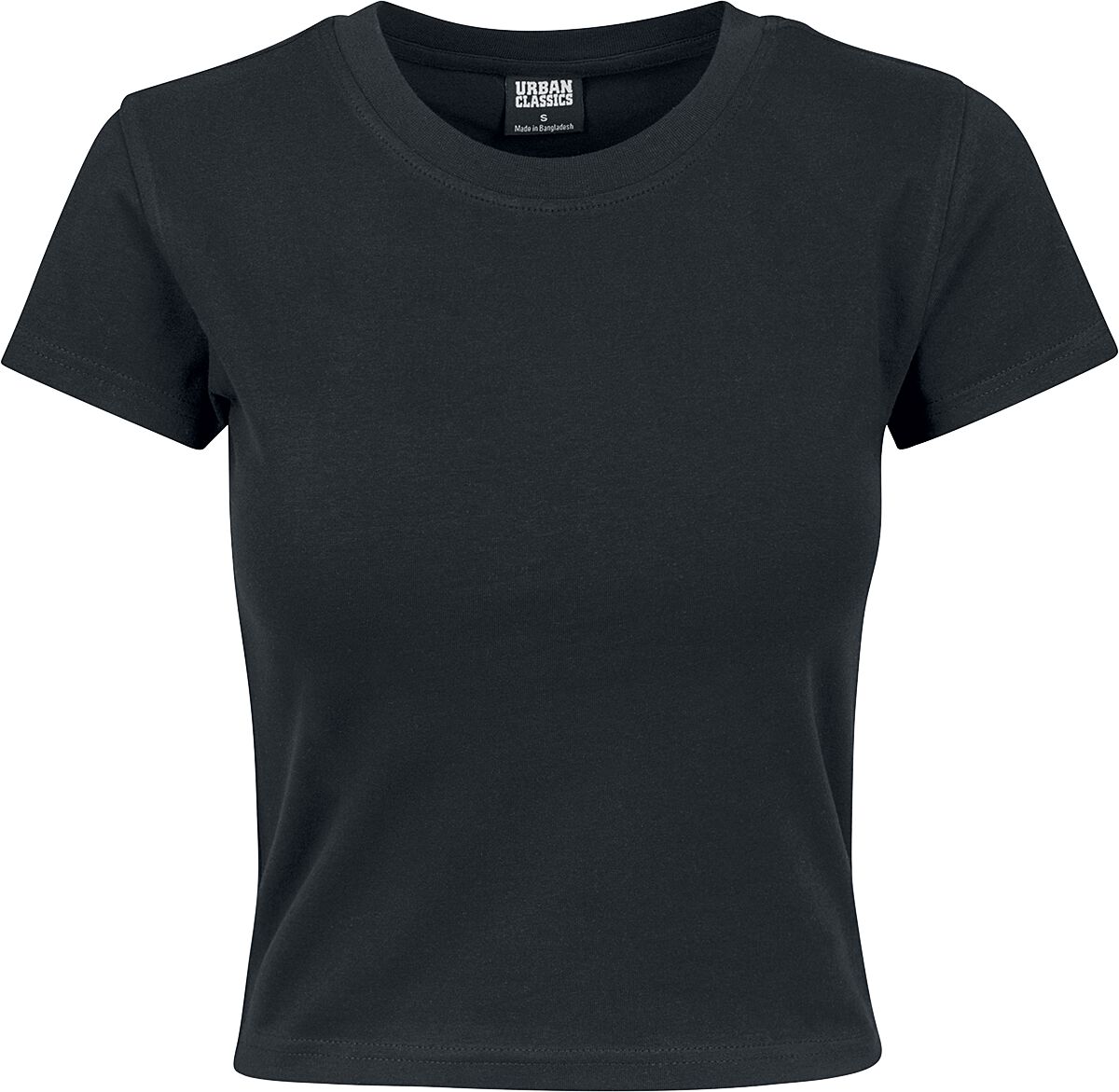 Urban Classics Ladies Stretch Jersey Cropped Tee T-Shirt schwarz in L