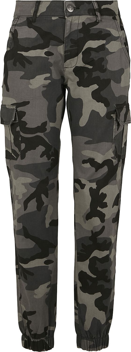 Urban Classics - Camouflage/Flecktarn Cargohose - Ladies High Waist Camo Cargo Pants - 26 bis 30 - für Damen - Größe 26 