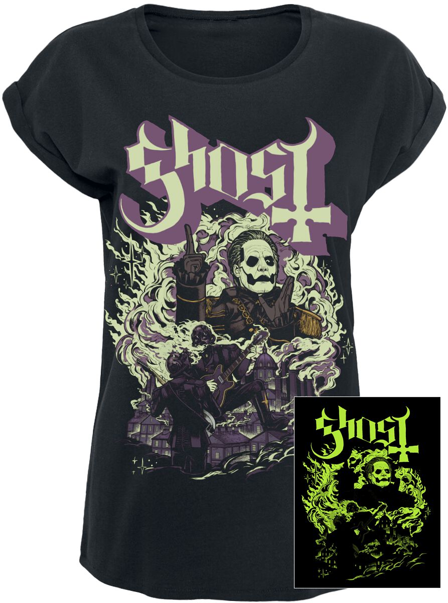 Ghost T-Shirt - FOG YK - GITD - S bis 5XL - für Damen - Größe M - schwarz  - EMP exklusives Merchandise!