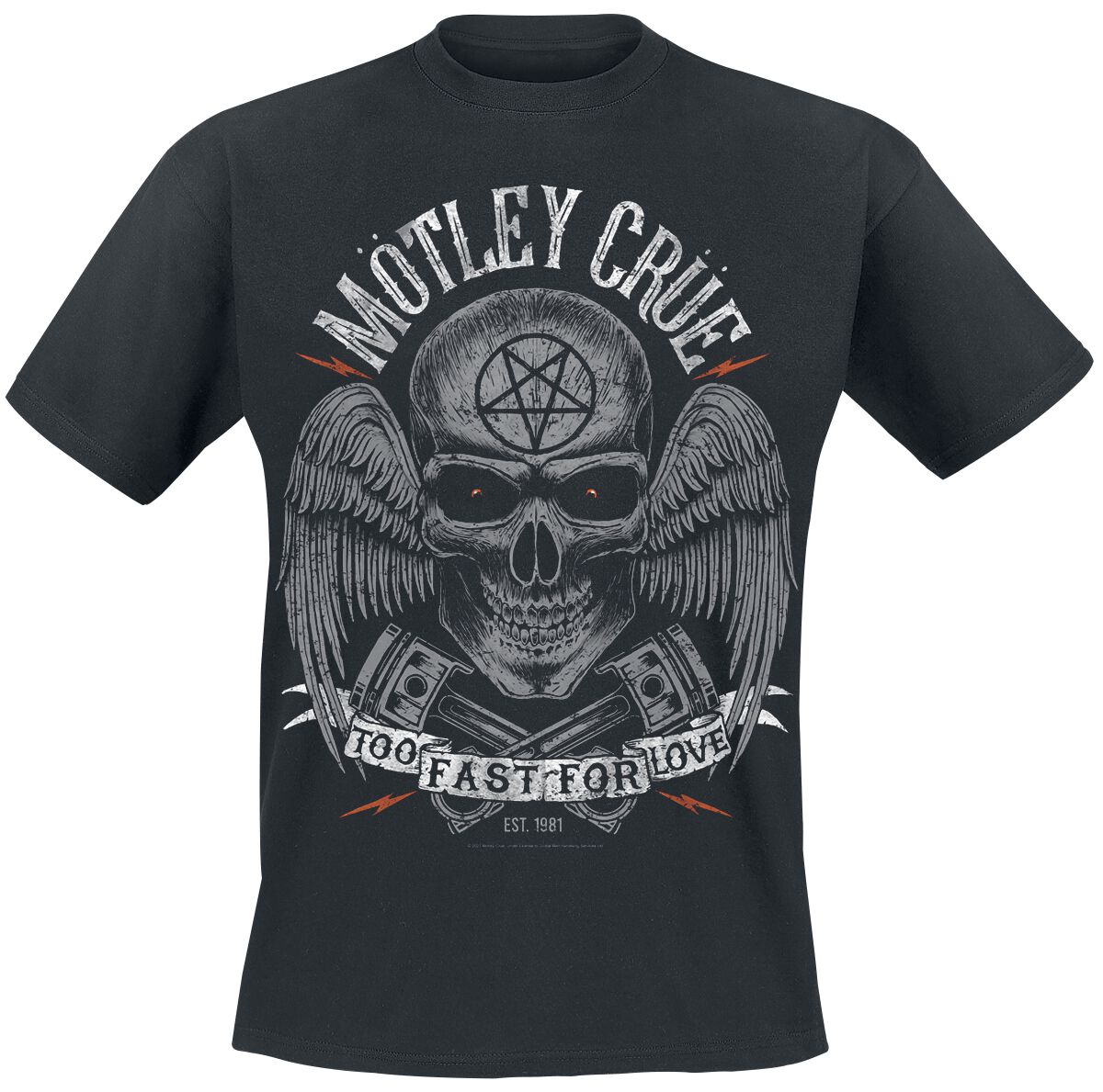 Mötley Crüe T-Shirt - Too Fast For Love Skully - M bis XXL - für Männer - Größe XL - schwarz  - Lizenziertes Merchandise!