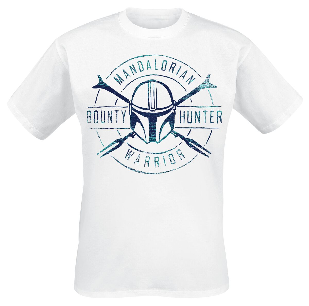 Star Wars The Mandalorian - Bounty Hunter Warrior T-Shirt weiß in XXL