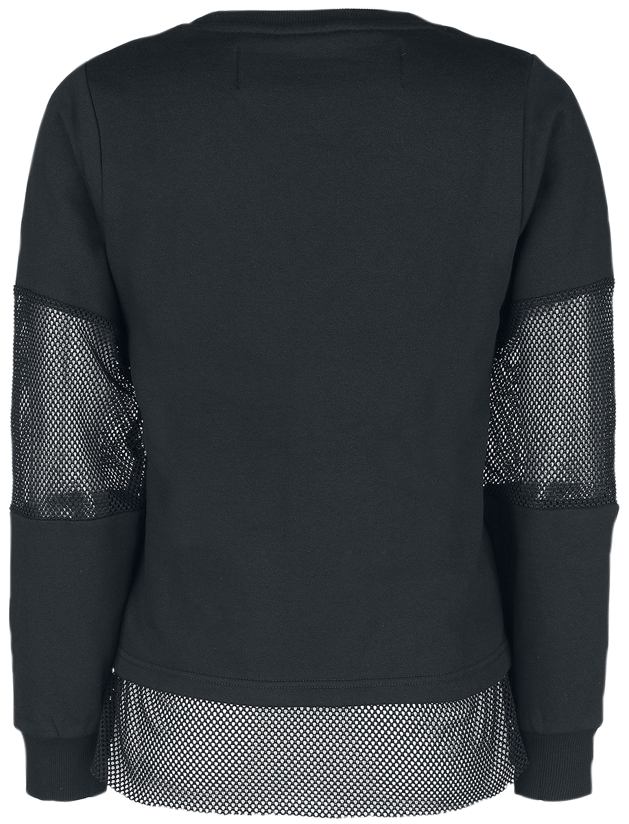 Black Blood by Gothicana Phat Kandi X Black Blood by Gothicana Sweatshirt mit Mesh- Einsätzen Sweatshirt schwarz