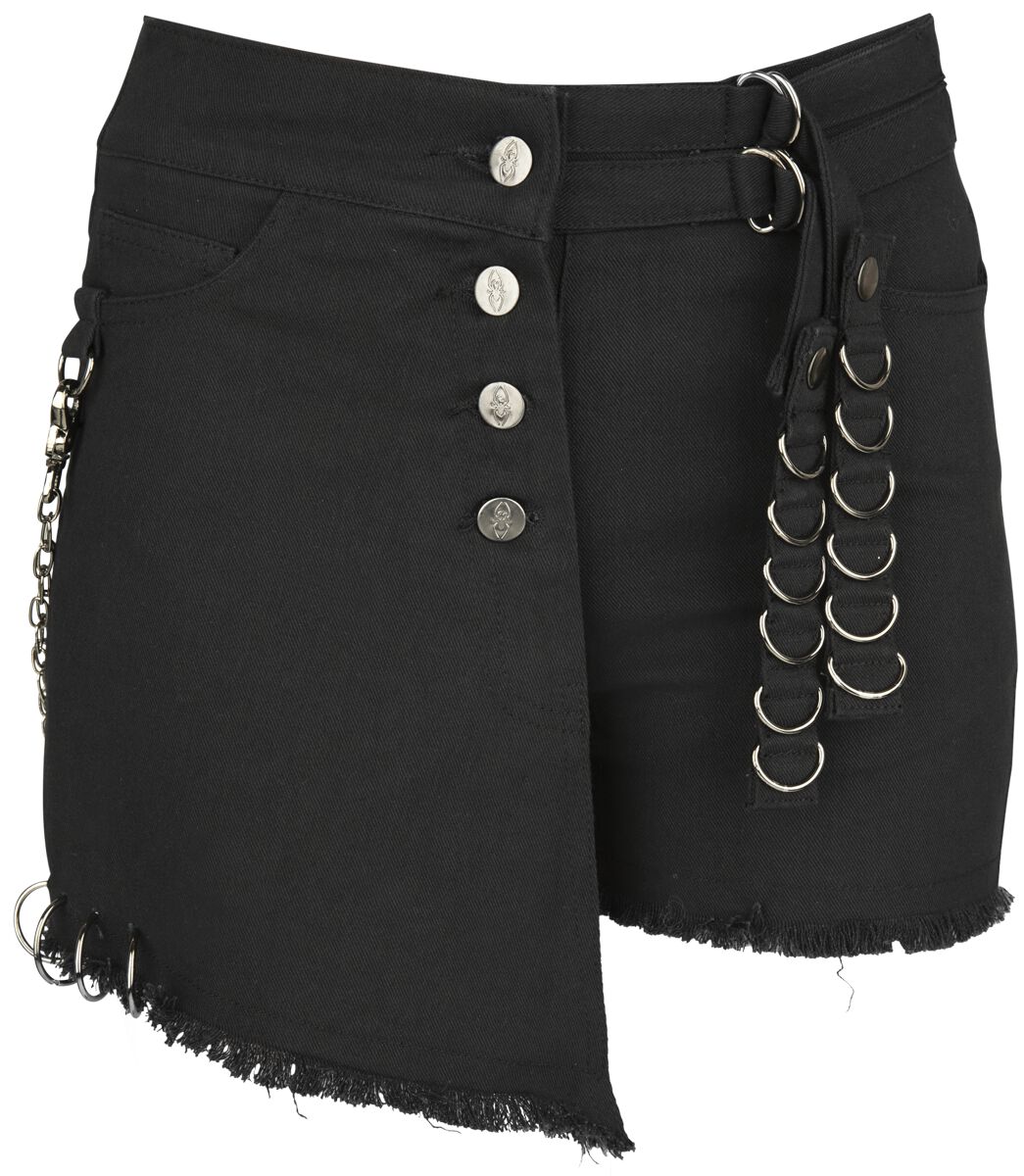 Gothicana by EMP - Gothic Short - Black Shorts With Details - 27 bis 31 - für Damen - Größe 29 - schwarz