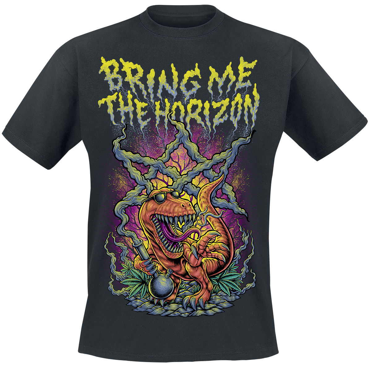 Bring Me The Horizon - Smoking Dinosaur - T-Shirt - schwarz
