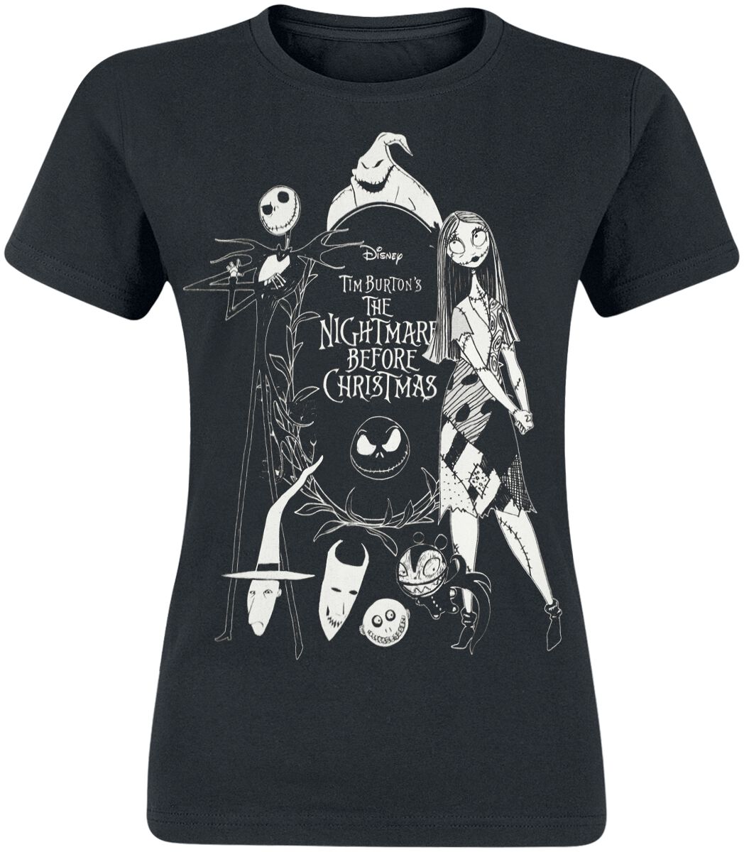 The Nightmare Before Christmas - Disney T-Shirt - Nightmare Band - S bis XXL - für Damen - Größe S - schwarz  - Lizenzierter Fanartikel