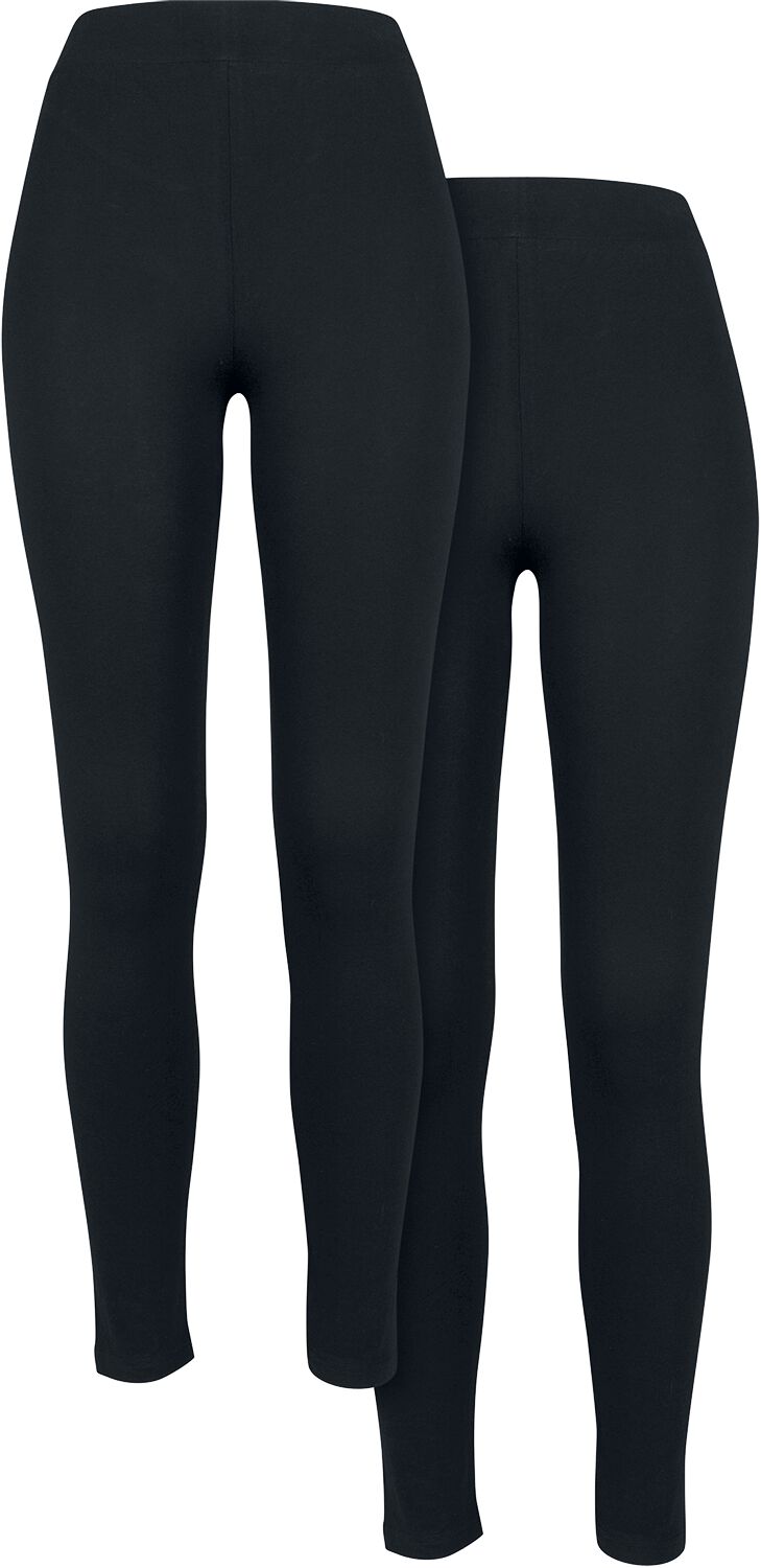Urban Classics Leggings - Pre-Pack Ladies Jersey Leggings 2-Pack - XS bis 5XL - für Damen - Größe 5XL - schwarz