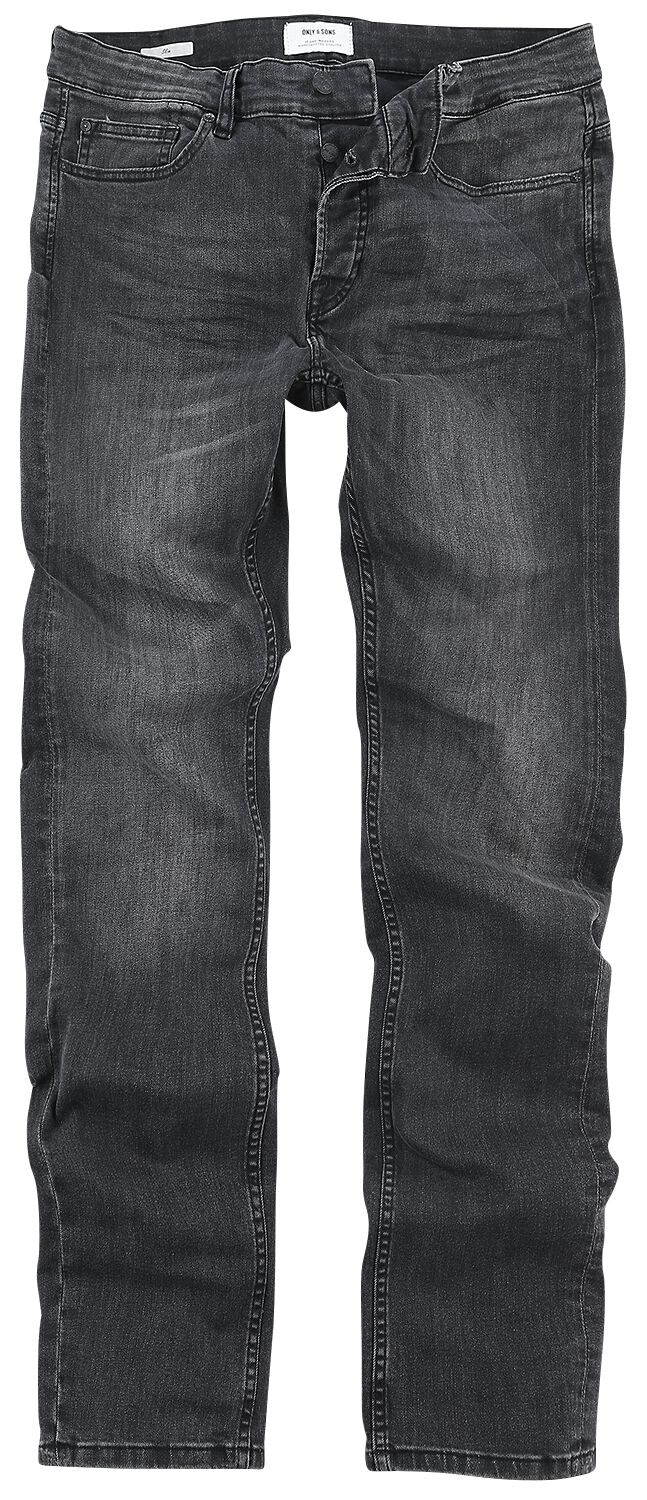 ONLY and SONS Jeans - Loom - W29L30 bis W36L32 - für Männer - Größe W29L34 - schwarz