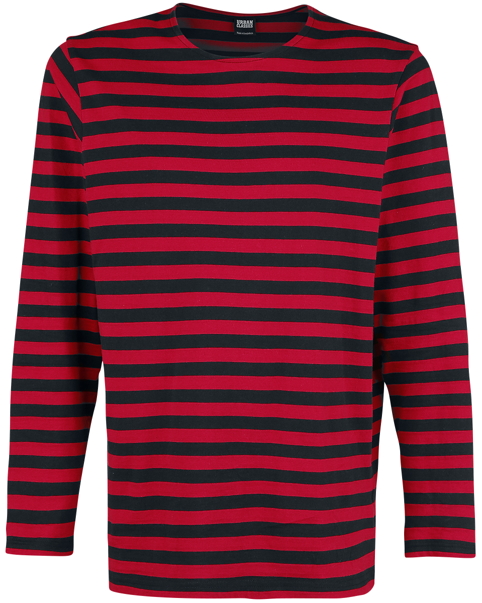 Urban Classics - Regular Stripe Longlseeve - Langarmshirt - rot| schwarz
