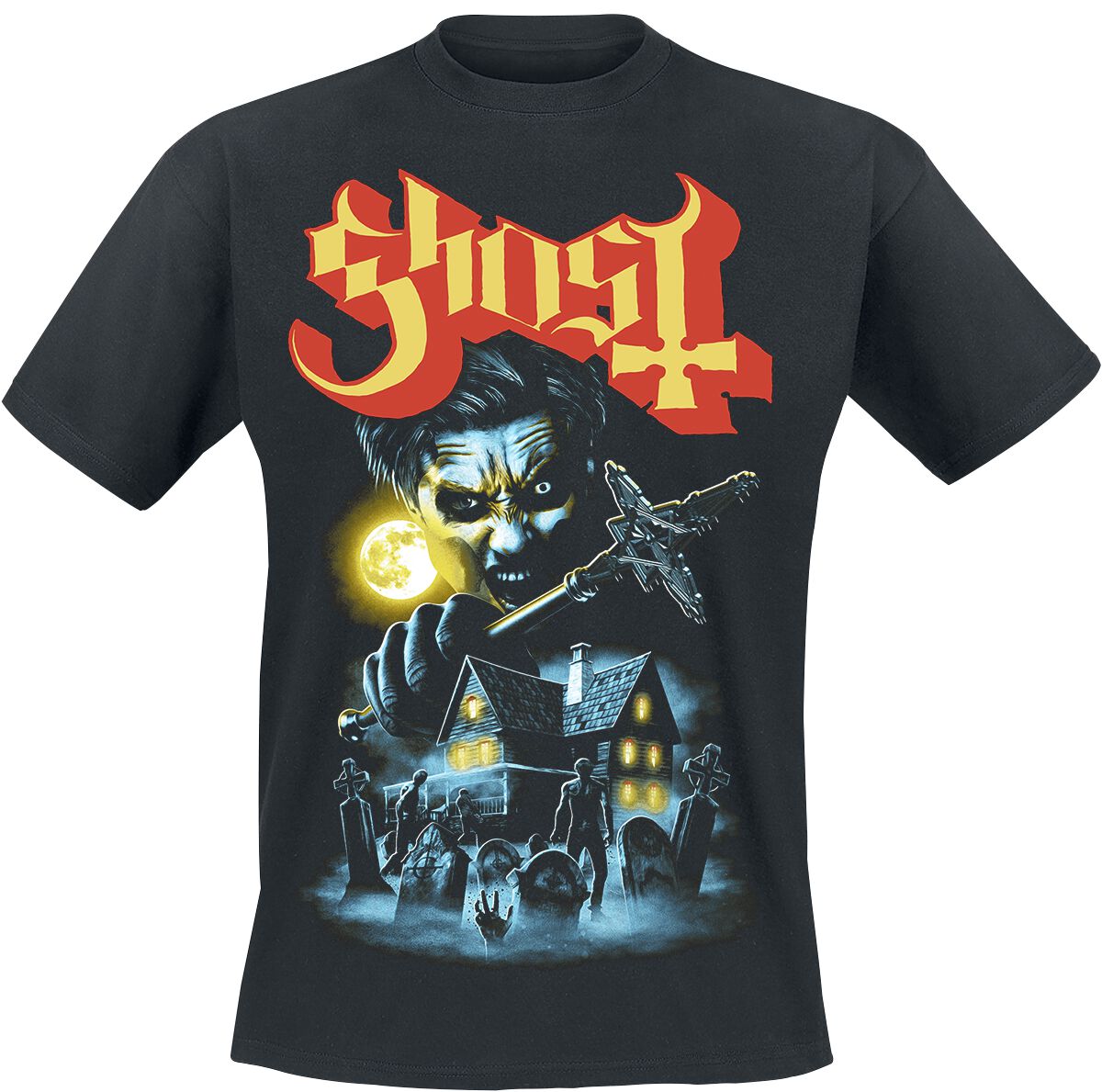 Ghost T-Shirt - By The Cemetery - S bis 4XL - für Männer - Größe XXL - schwarz  - Lizenziertes Merchandise!