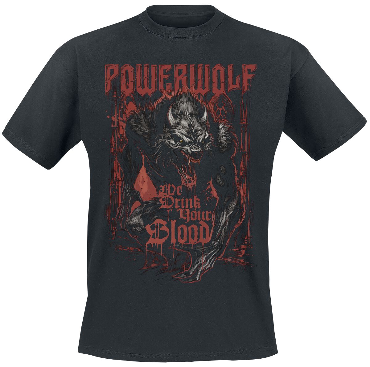 Powerwolf We Drink Your Blood T-Shirt schwarz in S