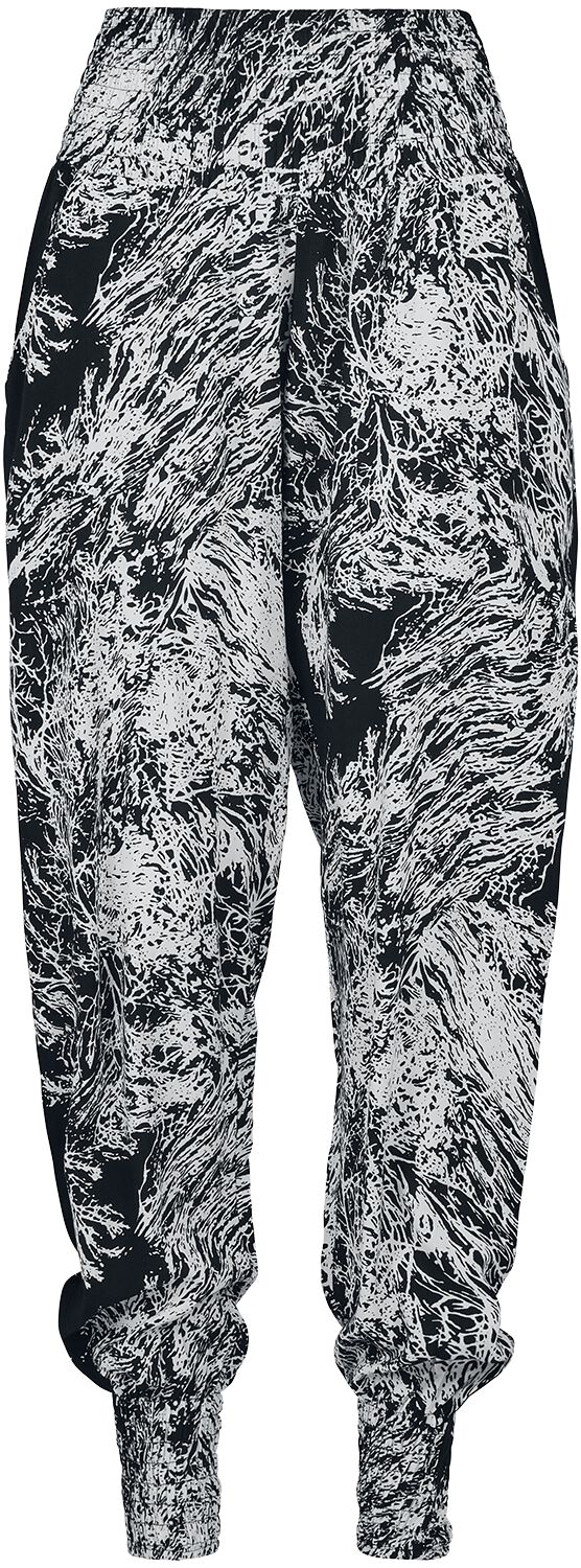 Urban Classics Stoffhose - Ladies Sarong Pants - S bis 5XL - für Damen - Größe M - schwarz/weiß