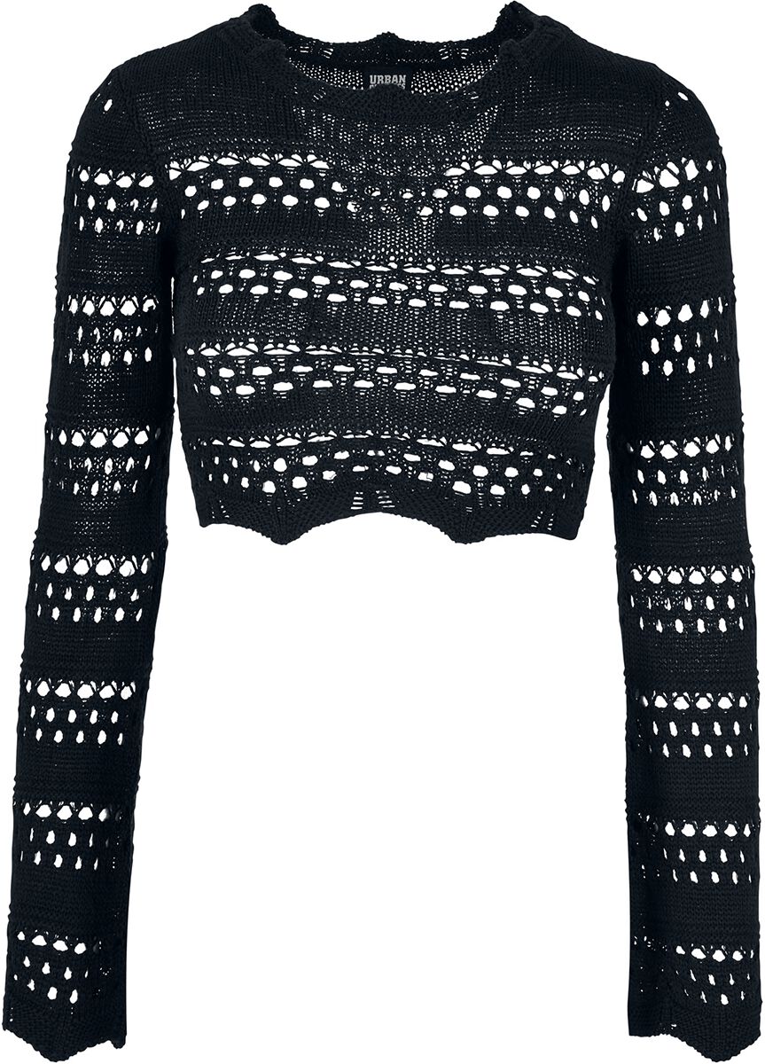 Urban Classics - Ladies Cropped Crochet Knit Sweater - Sweatshirt - schwarz