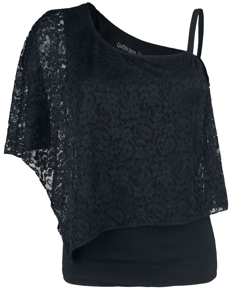 Gothicana by EMP - Gothic T-Shirt - Soft Shoulder - S bis 3XL - für Damen - Größe S - schwarz