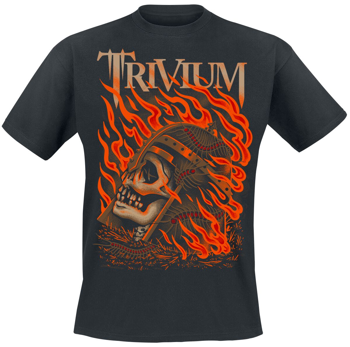 Trivium Clark Or Flaming Skull T-Shirt schwarz in XXL