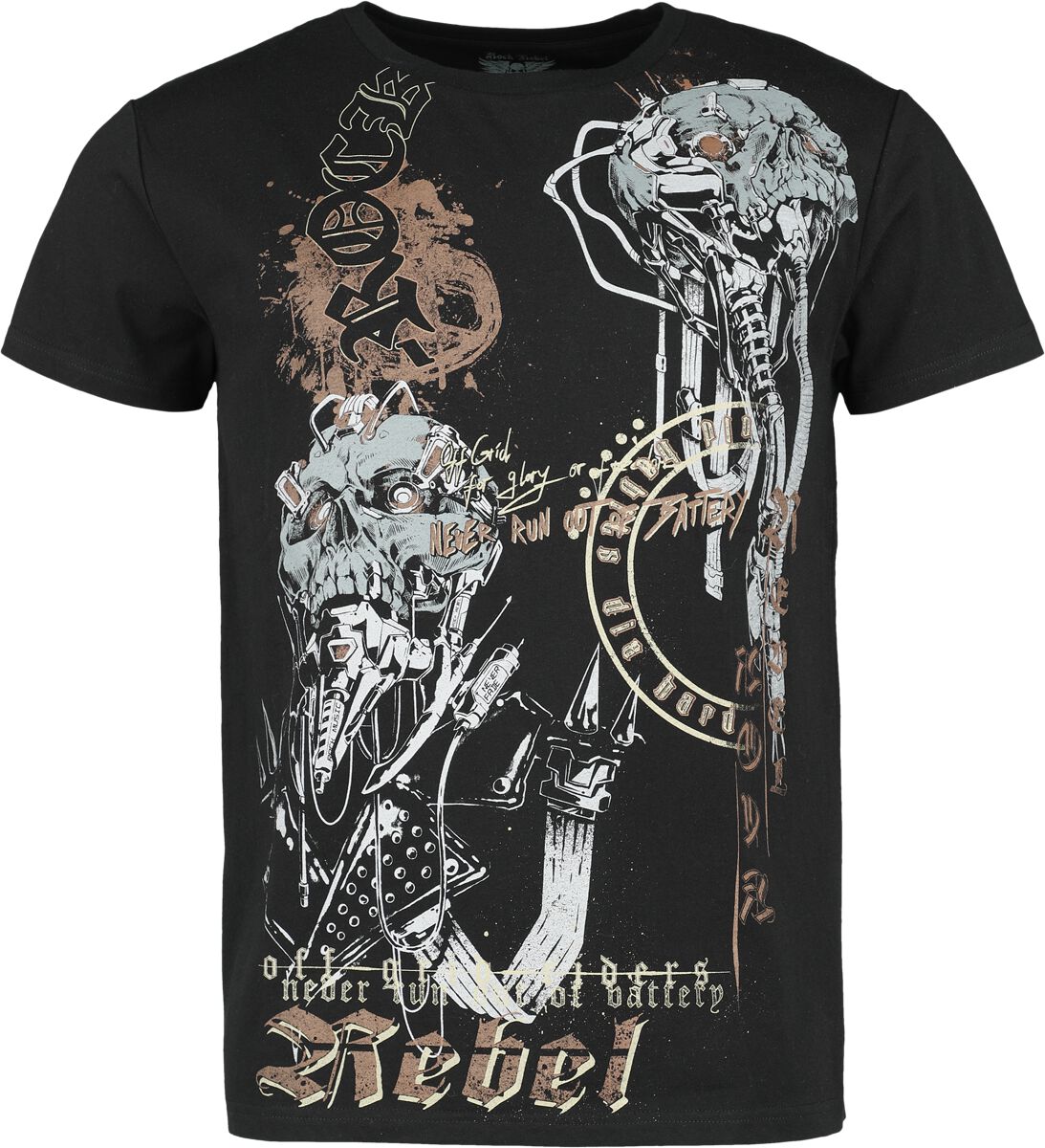Image of T-Shirt di Rock Rebel by EMP - T-shirt with old school snake print - S a XXL - Uomo - nero