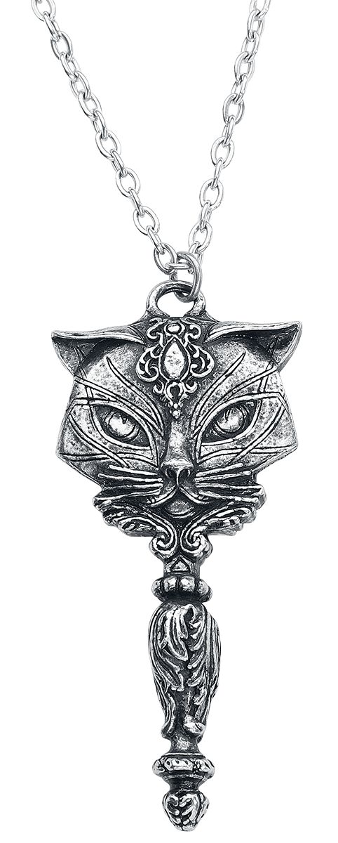 Alchemy Gothic - Gothic Halskette - Sacred Cat Vanity - für Damen - silberfarben