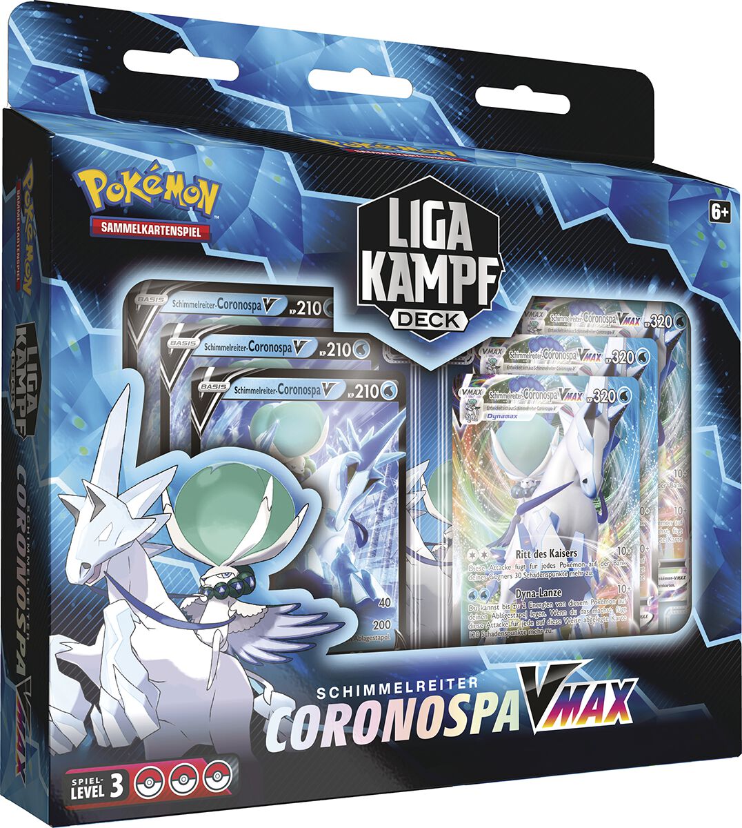 Pokémon Liga-Kampfdeck – Coronospa VMax – Schimmerlreiter oder Rappenreiter Kartenspiel multicolor