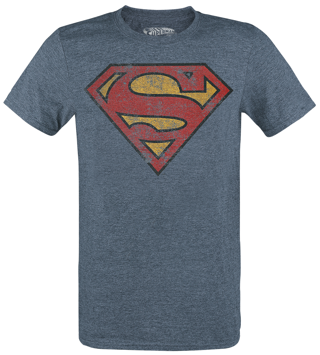 Superman - Logo - T-Shirt - blau meliert