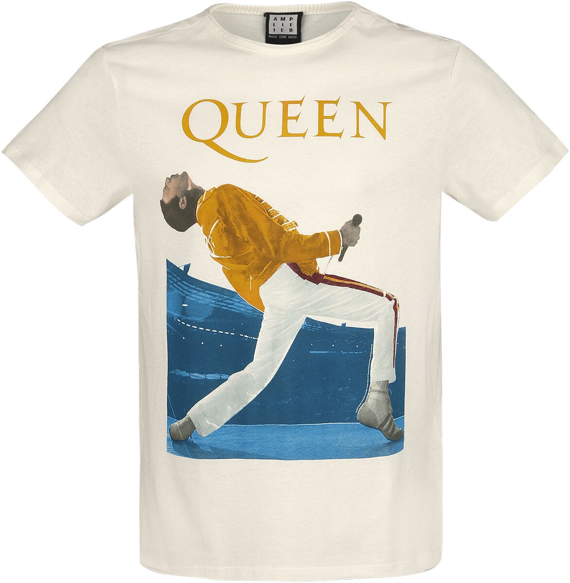 Image of Queen Amplified Collection - Freddie Mercury Triangle T-Shirt altweiß