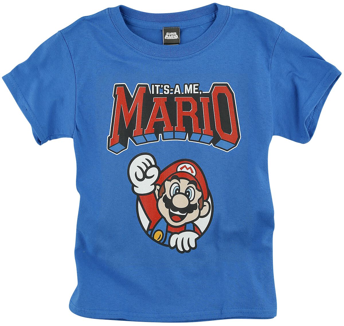 Super Mario - Gaming T-Shirt für Kinder - Kids - It`s A Me, Mario - für Mädchen & Jungen - blau