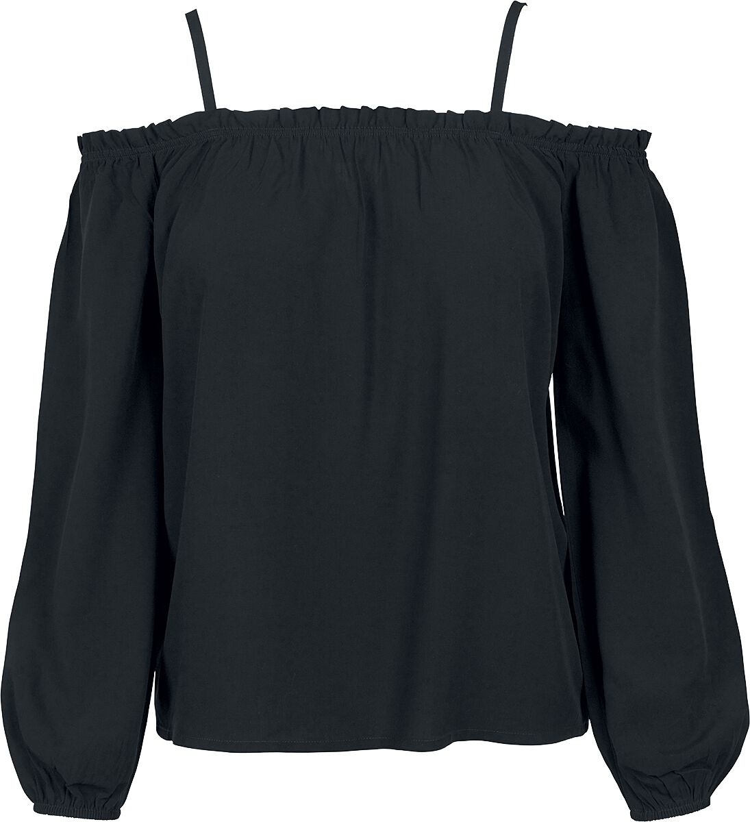Urban Classics Langarmshirt - Ladies Cold Shoulder Longsleeve - XS bis 5XL - für Damen - Größe 5XL - schwarz