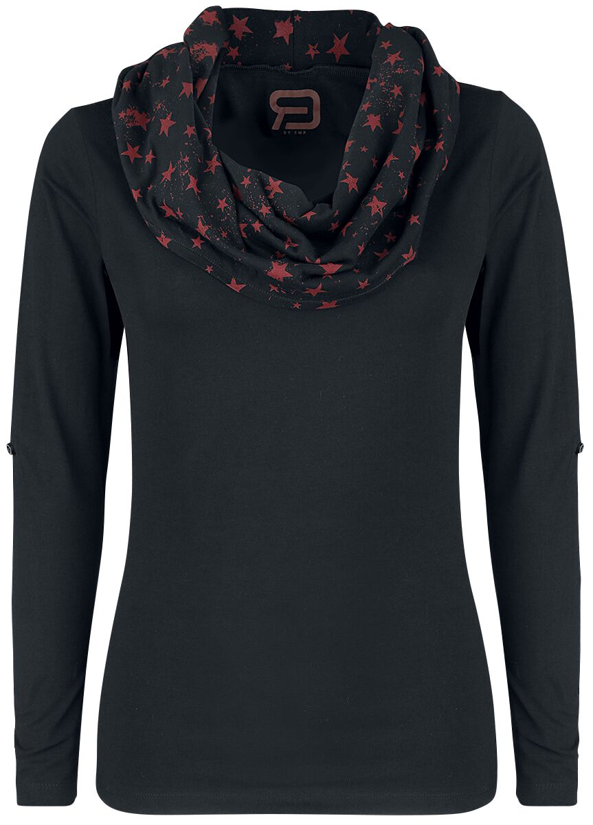 Langarmshirt für Damen  schwarz Up The Neck von RED by EMP