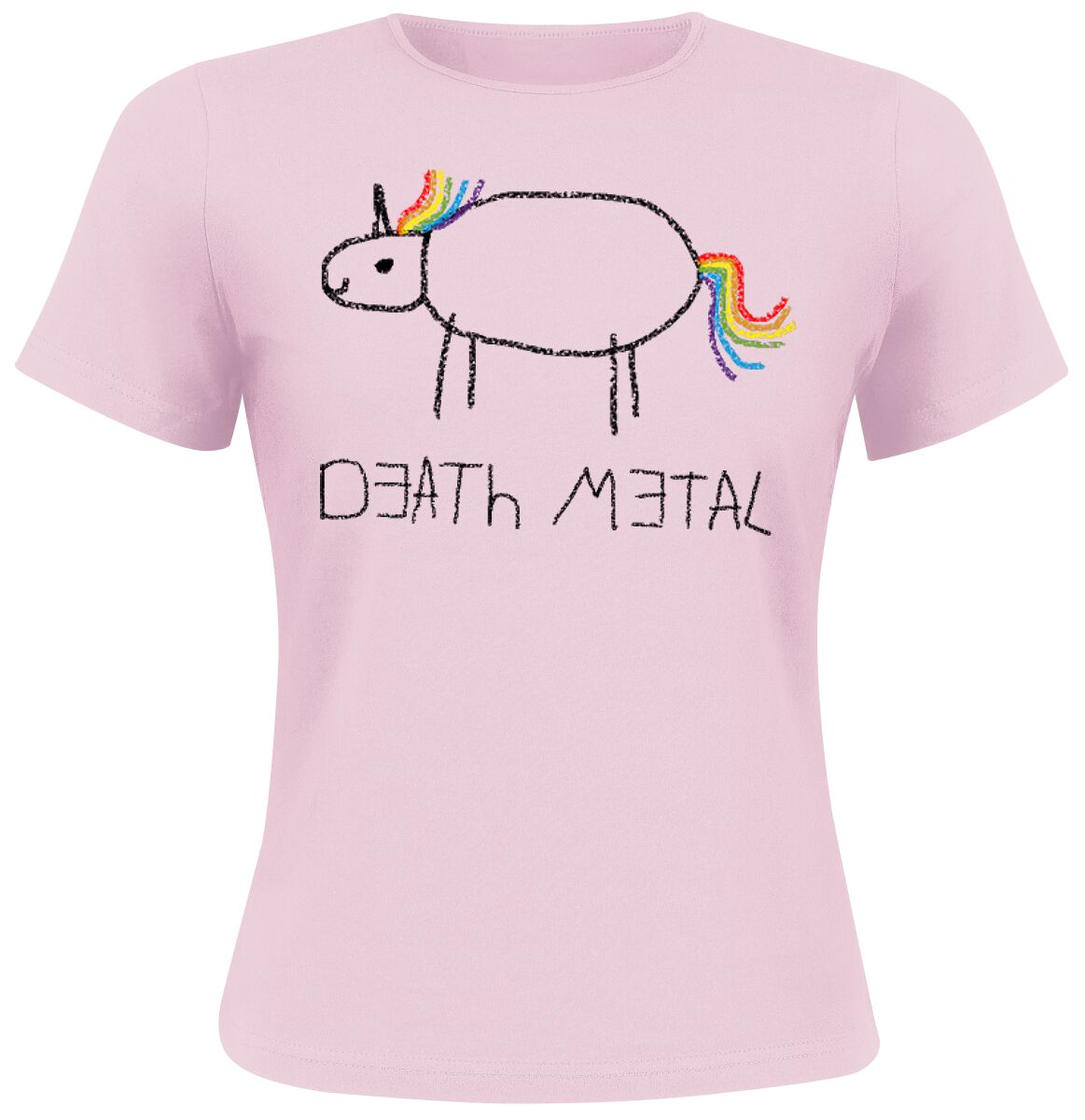 Image of T-Shirt Magliette Divertenti di Death Metal - S a XL - Donna - rosa pallido