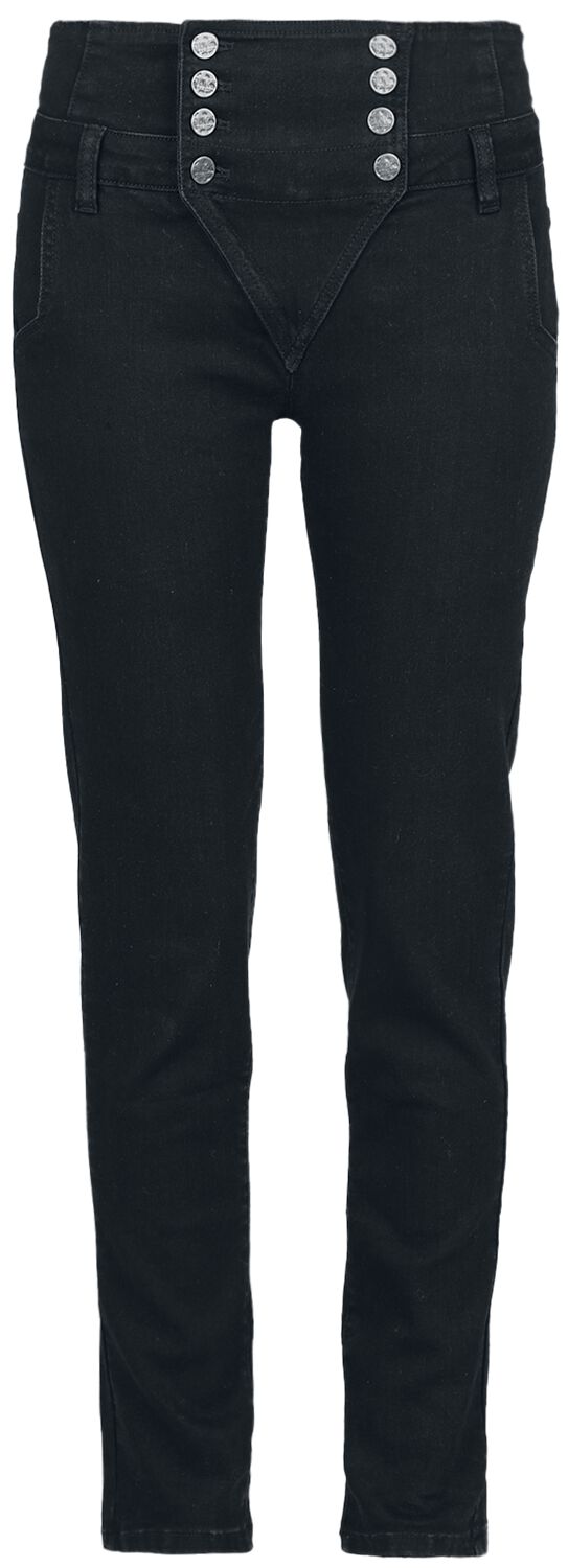 Black Premium by EMP Stoffhose - Double Button Placket Jeans - W27L30 bis W31L32 - für Damen - Größe W30L32 - schwarz