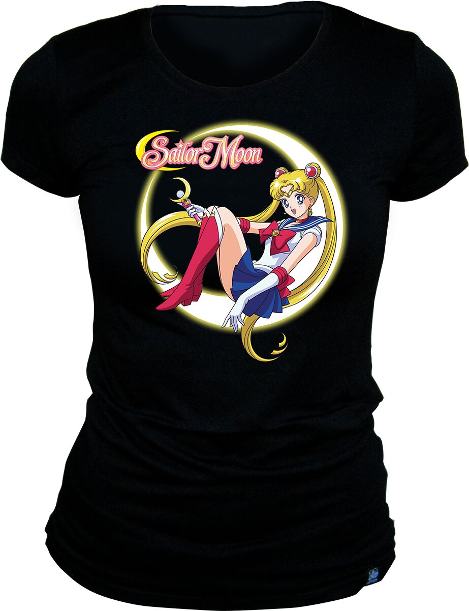 Sailor Moon - Anime T-Shirt - S bis XL - für Damen - Größe S - schwarz  - Lizenzierter Fanartikel