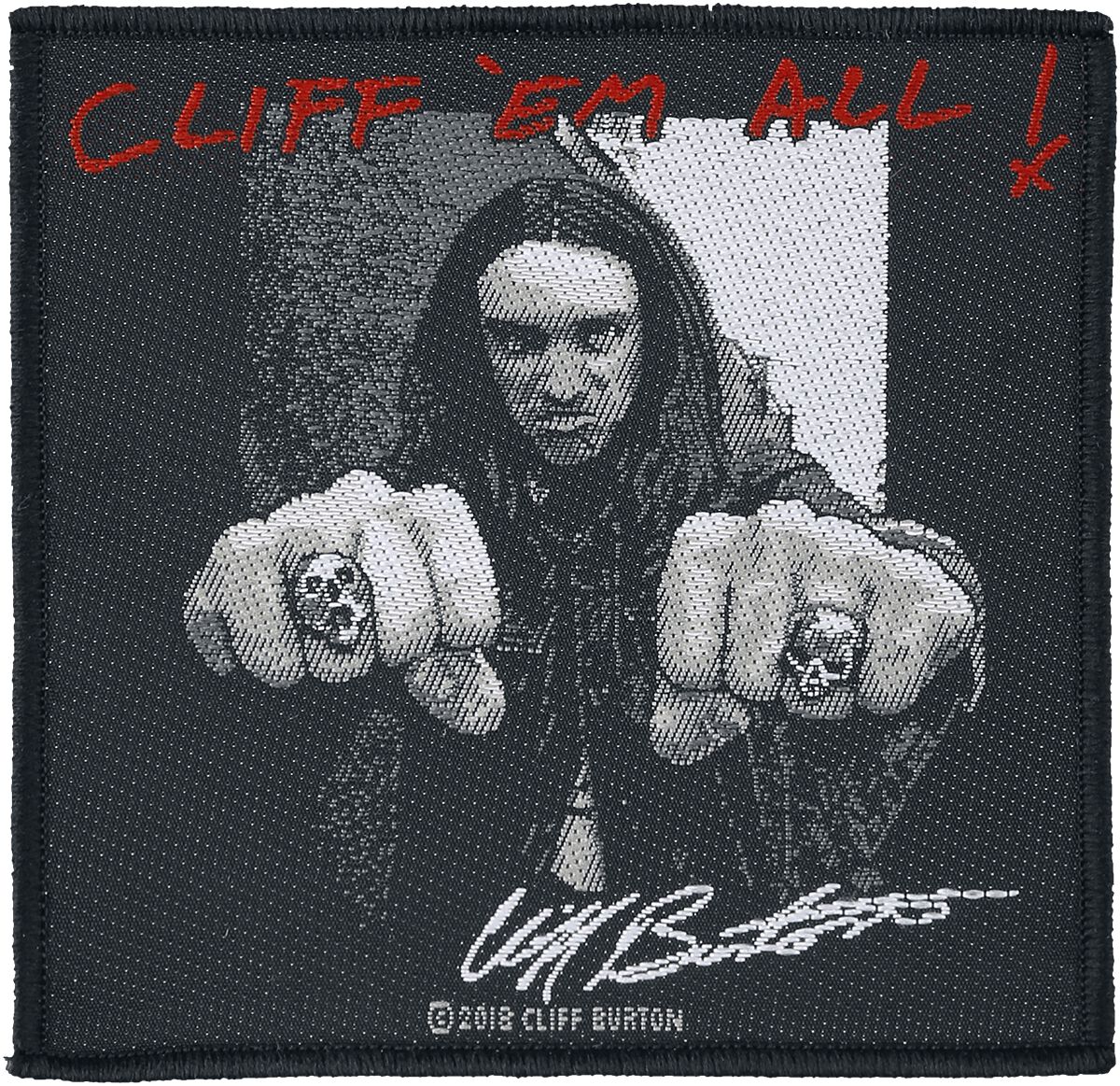 Metallica Patch - Cliff `Em All - schwarz/weiß/rot  - Lizenziertes Merchandise!