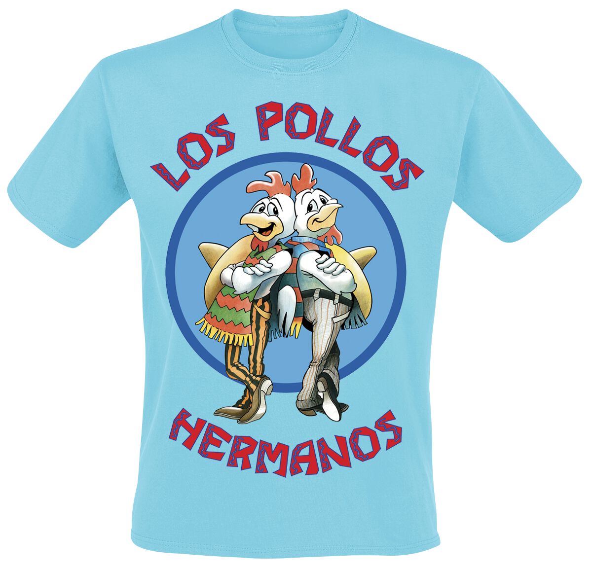 Breaking Bad T-Shirt - Los Pollos Hermanos - S bis XXL - für Männer - Größe S - hellblau  - Lizenzierter Fanartikel