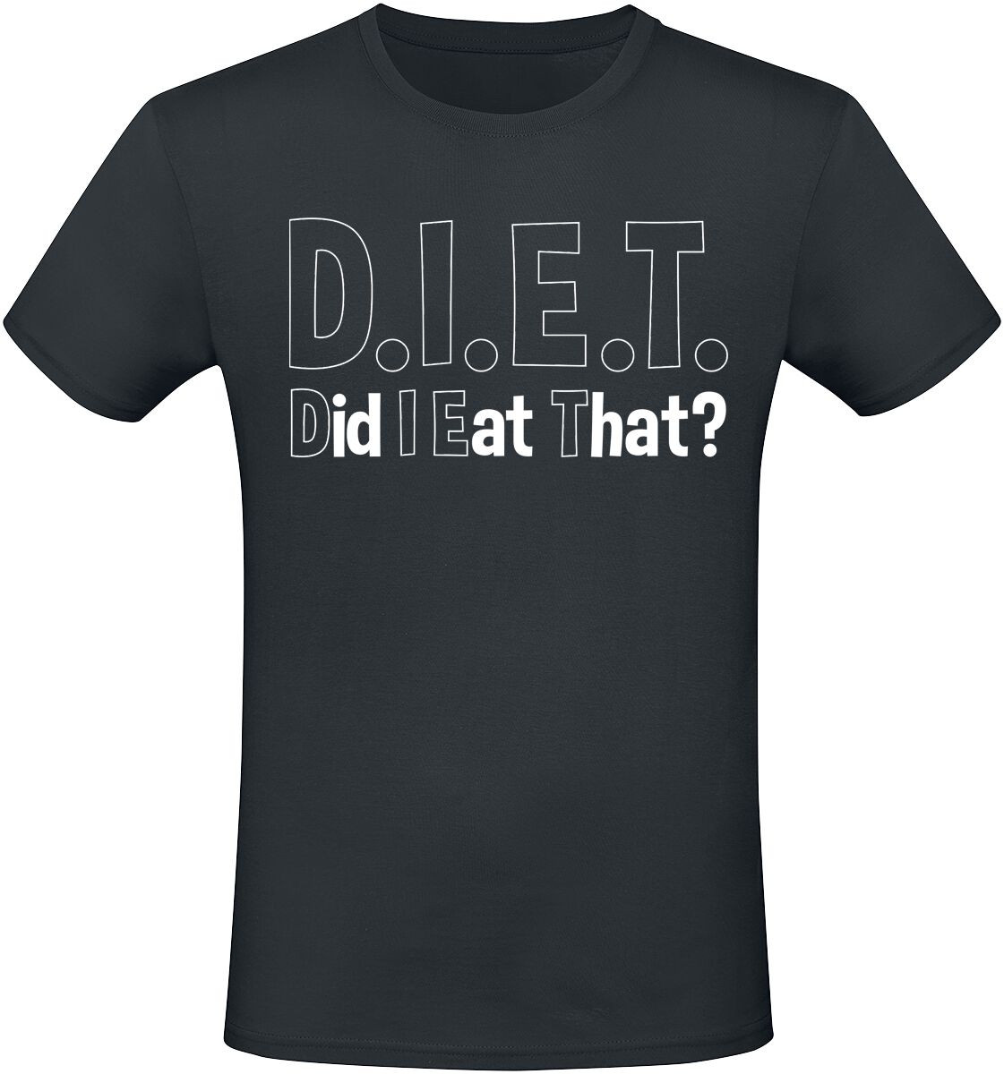 Sprüche T-Shirt - D.I.E.T. Did I Eat That? - M bis 3XL - für Männer - Größe XL - schwarz