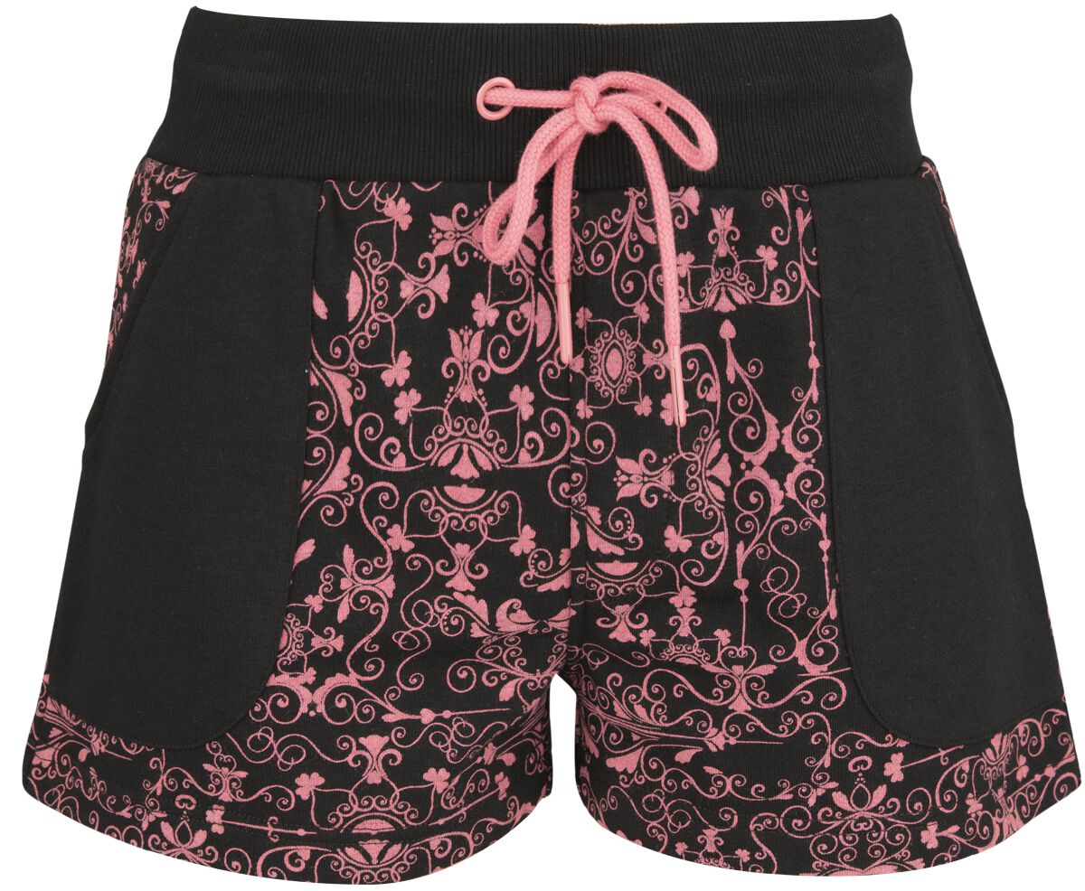 RED by EMP Shorts with pink ornaments Short schwarz in XXL