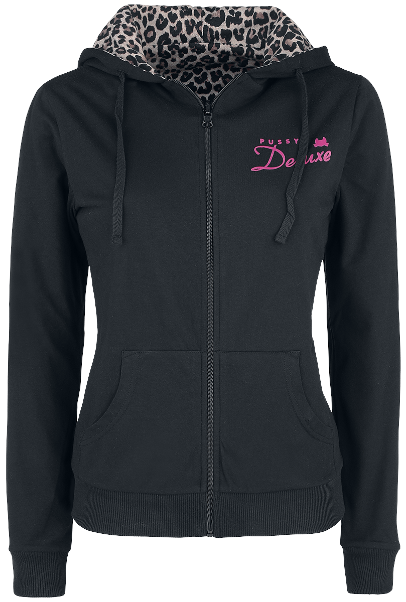 Pussy Deluxe Leo Revisible Hooded Jacket Kapuzenjacke schwarz braun