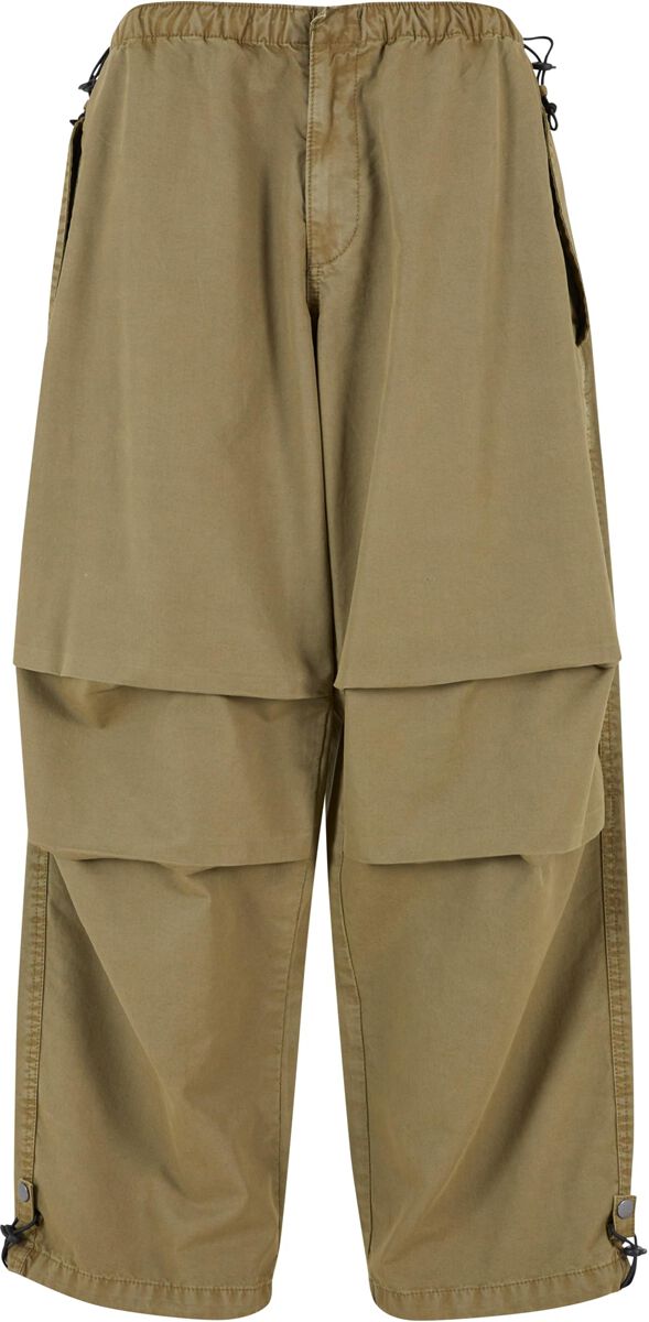 Urban Classics Stoffhose - Ladies Cotton Parachute Pants - XS bis XXL - für Damen - Größe L - oliv