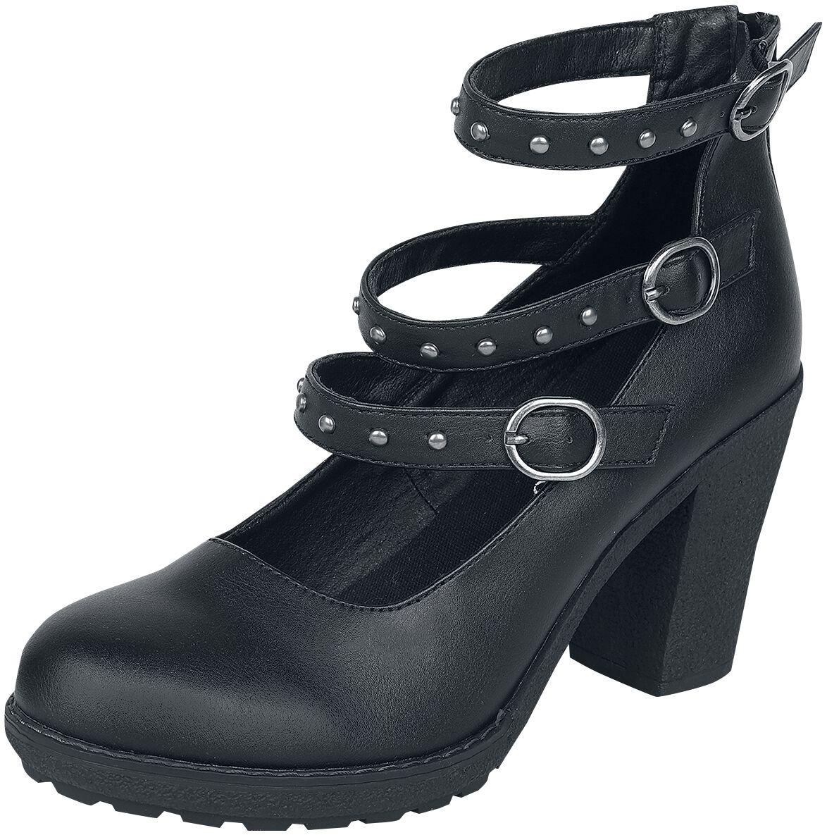 Gothicana by EMP - Gothic High Heel - High Heels mit Riemen und Nieten - EU37 bis EU41 - für Damen - Größe EU41 - schwarz