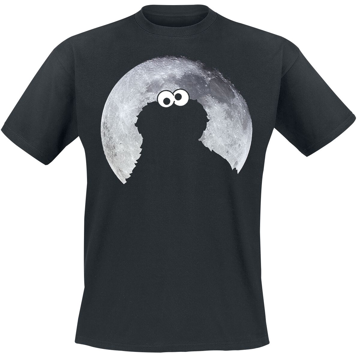 Sesamstraße T-Shirt - Cookie Monster - Moonnight - S bis 5XL - für Männer - Größe S - schwarz  - Lizenzierter Fanartikel