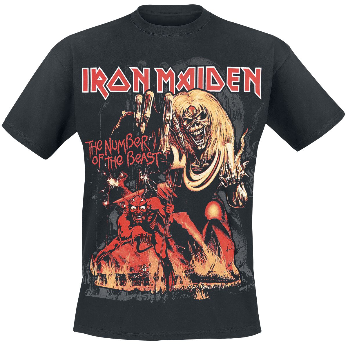 Iron Maiden T-Shirt - Number Of The Beast Graphic - S bis 5XL - für Männer - Größe XL - schwarz  - Lizenziertes Merchandise!