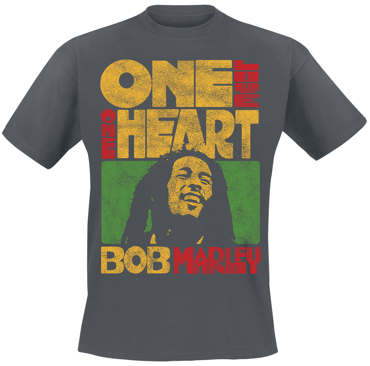 Bob Marley - One Love One Heart - T-Shirt - charcoal