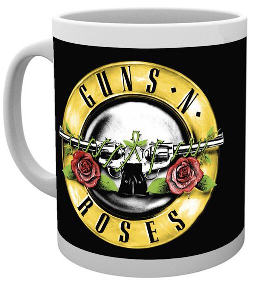 Guns N' Roses Tasse - Bullet Logo - weiß  - Lizenziertes Merchandise!