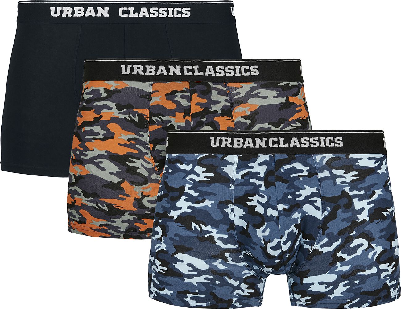 Image of Set di boxer di Urban Classics - Boxer Short 3-Pack - S a M - Uomo - nero/mimetico
