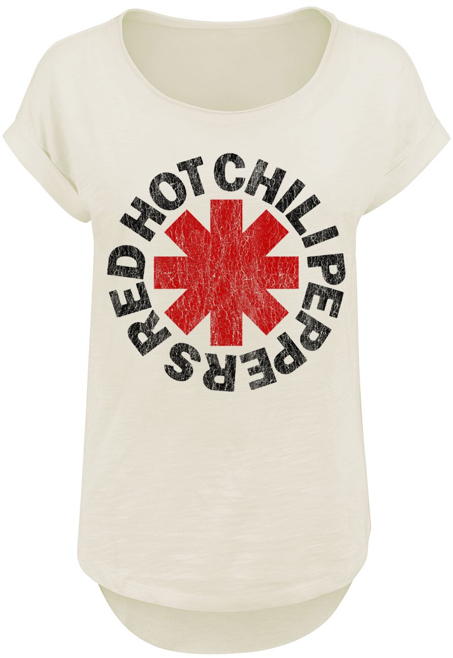 Red Hot Chili Peppers Distressed Logo T-Shirt beige in M