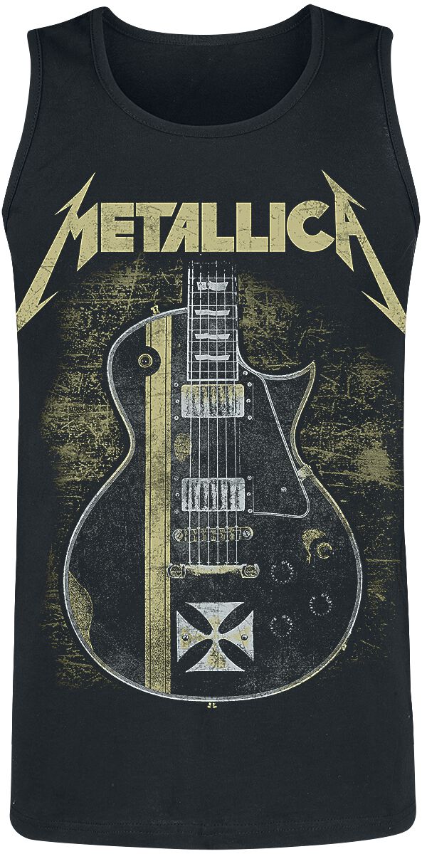 Metallica Tank-Top - Hetfield Iron Cross Guitar - S bis M - für Männer - Größe S - schwarz  - Lizenziertes Merchandise!