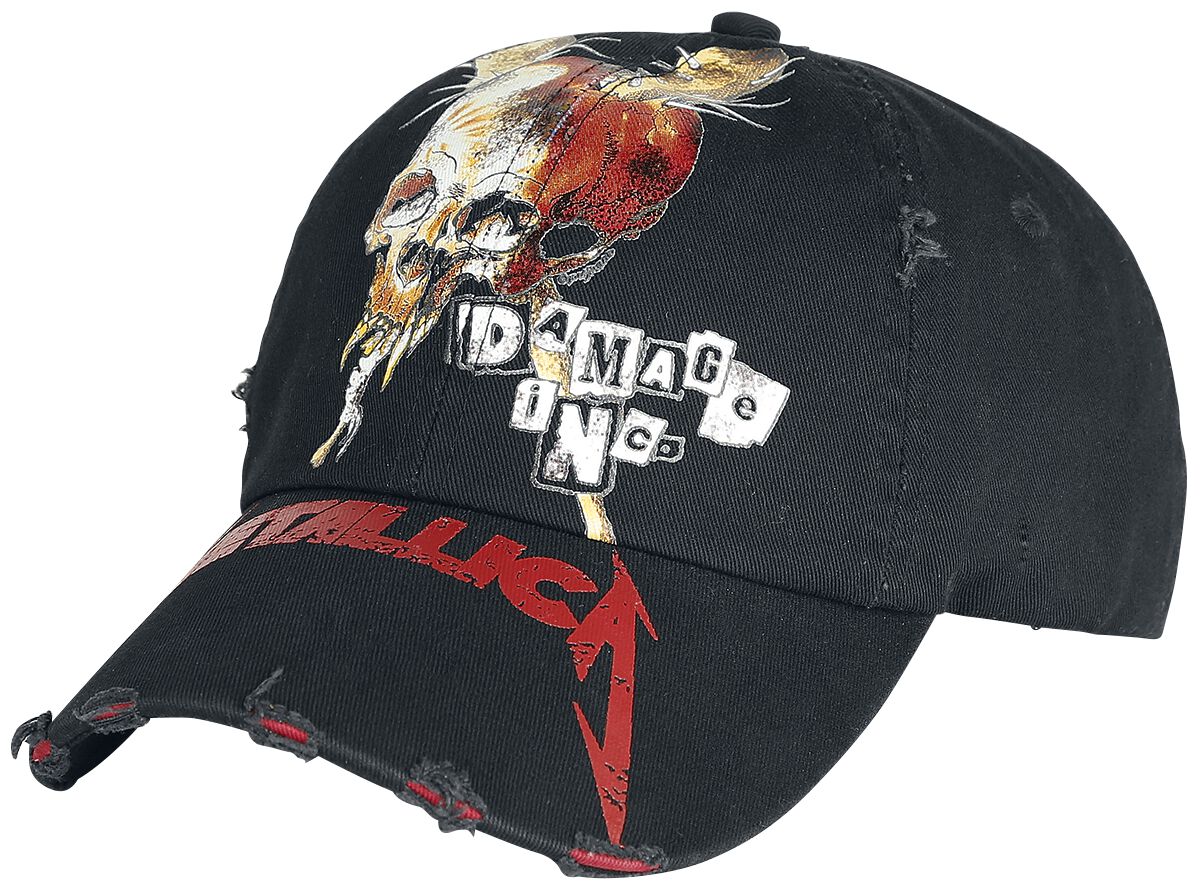 Metallica Cap - Distressed - schwarz  - Lizenziertes Merchandise!