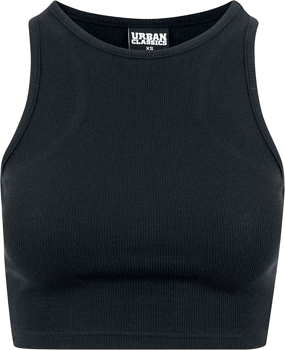 Urban Classics Top - Ladies Cropped Rib Top - XS bis XL - für Damen - Größe M - schwarz