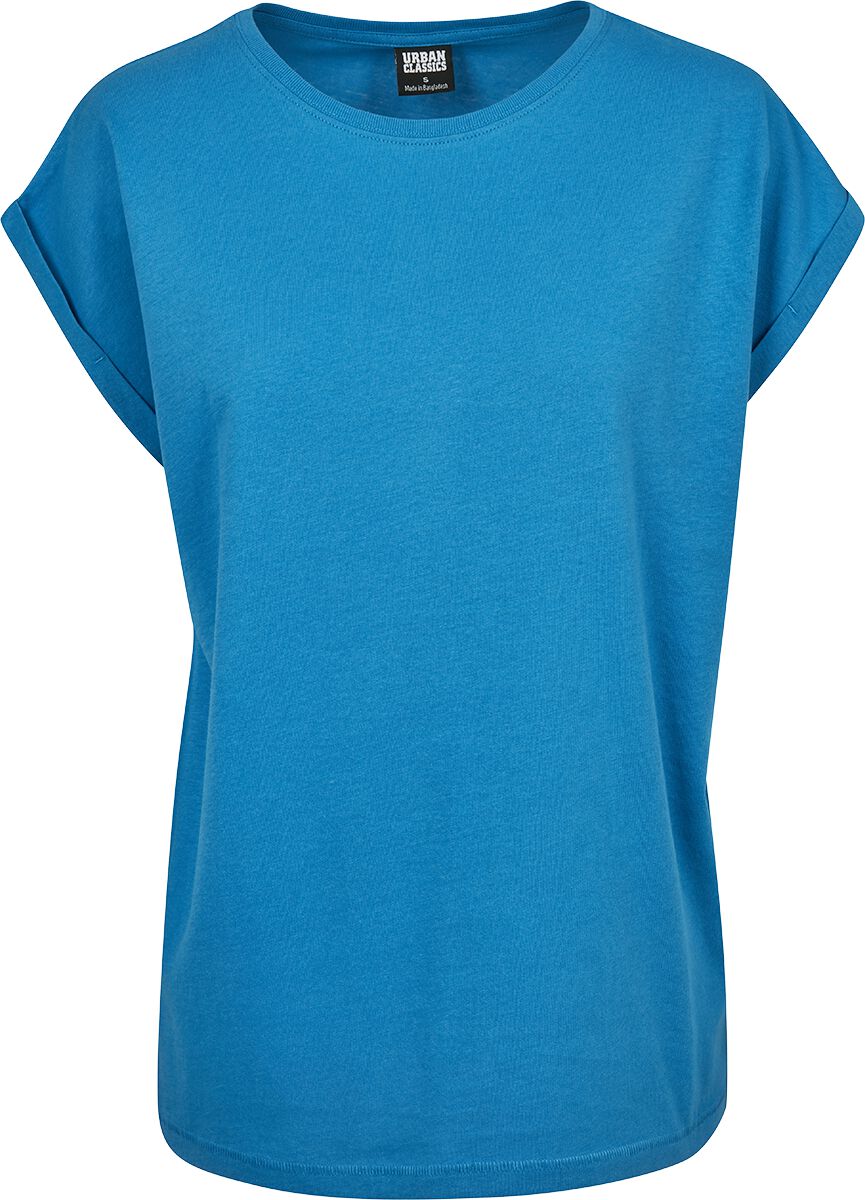 Urban Classics T-Shirt - Ladies Extended Shoulder Tee - S bis 3XL - für Damen - Größe 3XL - blau